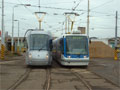 Tramvaje Škoda 14T a 05T ve vozovně Slovany 10. 12. 2005