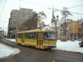 Vůz T3R.PV (VarCB3) č. 198 při zkušební jízdě 7. 1. 2004