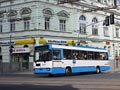 Původně ostravský trolejbus Škoda 17Tr projíždí křižovatkou U Práce 12. 6. 2011