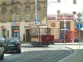 Křižíkova tramvaj č. 18 v Palackého ulice po rekonstrukci - 12. 6. 2004 