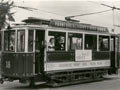 Křižíkova osmnáctka ve vozovně Slovany v roce 1959 před zvláštní jízdou k oslavám 60. let tramvají, foto: sbírka M. Plzák