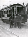 Křižíkova osmnáctka ve vozovně Slovany - červen 1959, foto: sbírka M. Plzák