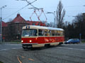 Mikulášská tramvaj v křižovatce u Lékařské fakulty 2. 12. 2012