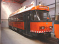 Kolejový brus T4D původně z Gery ve vozovně Liberec - březen 2005