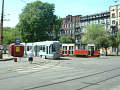 Pestupn uzel Plac Sikorskiego ve mst Bytom s nkozpodlan tramvaj 116Nd (Citadis) 3. 5. 2002