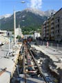 Stavba nové tramvajové trati v Innsbrucku 20. 5. 2011 