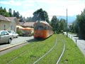 Tramvaj linky . 6 prv projela smykou v Igls 26. 7. 2003