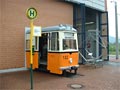 Vstup do tramvajov�ho muzea v Ge�e 9. 5. 2003