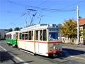Konvoj tramvají pøi oslavách 125 let tramvají v Halle - Lowa è. 505 z roku 1952 - 14. 10. 2007