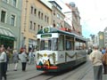 Historick� PIVN� tramva Gotha �. 78 v kolon� p�i oslav�ch 110 let tramvaj� v Plavn� 12. 9. 2004