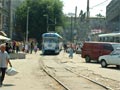 Ulice Centralnaja s nepříliš kvalitním kolejištěm - Dněpropetrovsk 30. 5. 2005