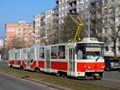 KT8D5-RN2P č. 297 již bez vánoční výzdoby u zastávky Přední Skvrňany 5. 2. 2025