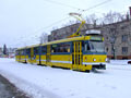 Vůz č. 313 při své první zkušební jízdě na Slovanské aleji 27. 1. 2007
