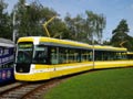 Tramvaj EVO2 č. 375 při zkušební jízdě na Košutce 10. 9. 2019