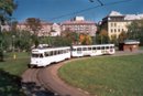 Souprava libereckých vozů T2R č. 22+23 na konečné Jablonec nad Nisou 30. 9. 2000