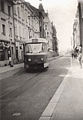 Přejezd z kolejového provizoria na jednokolejný úsek v Solní ulici v srpnu 1990 
Foto:  M. Lindner