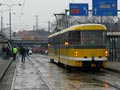Tramvaj K3R-NT č. 312 zůstala po zastavení provozu v Sirkové ulici, odkud následně odcouvala zpět do centra 
23. 3. 2012