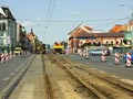 Rozebírání trati u křižovatky Na Belánce 3. 8. 2013