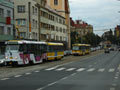 Kolona tramvají na Klatovské třídě v době zastavení provozu 11. 9. 2013
