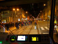 Krátce zastavený tramvajový provoz u křižovatky U Práce 28. 10. 2013