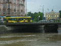 Vario na mostě U Jána v době soupající hladiny Radbuzy 1. 6. 2013