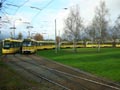 Odstavené tramvaje pro šejdrové spoje pracovního dne ve Skvrňanech 16. 11. 2014