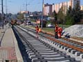 Pokládka nových pražců při rekonstrukci kolejiště 
19. 4. 2015