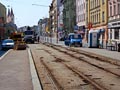Rekonstrukce tramvajové trati v zastávce U Práce 22. 8. 2015