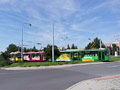 Odstavené záložní tramvaje v obratišti Mozartova 14. 8. 2016