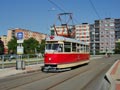 T1 č. 121 v zastávce Terezie Brzkové 5. 5. 2018