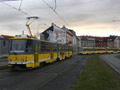 Kolona tramvají po nehodě na Borech 31. 3. 2023