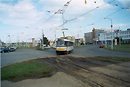 T3M 222 projíždí kolem vozovny při své cestě ze Světovaru na Slovany