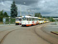 Odstavené tramvaje na konečné Bolevec - 14. 8. 2002 