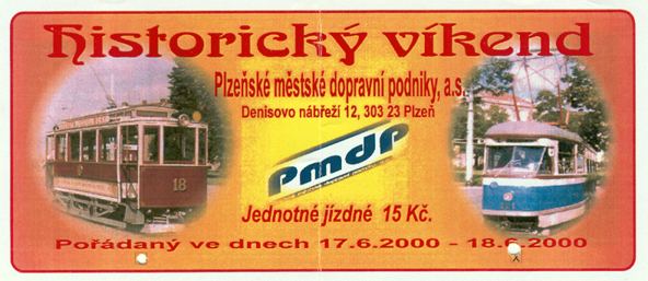 Jízdenka z Historického 
víkendu - 17-18. 6. 2000