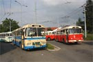 Setkání historických autobusů a trolejbusů na závěrečné jízdě na konečné Doubravka  - 27. 6. 2009
