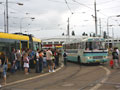 ŠD plzeňského ŠKODA-BUS klubu opuští vozovnu Slovany při oslavách 110 let MHD - 27. 6. 2009