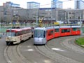 Tramvaj Škoda 14T č. 9118 na konečné Nádraží Hostivař 7. 4. 2007