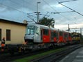 Tramvaj Škoda 14T č. 9127 při příjezdu do Plzně 17. 10. 2014