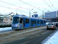 Tramvaj Škoda 19T při zkušební jízdě 2. 12. 2010