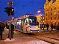 Tramvaj Škoda 19T při zkušební jízdě 2. 12. 2010