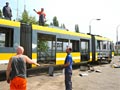 Astra č. 300 při rozebírání a následné likvidaci ve vozovně Slovany 15. 5. 2008. 
Foto Vlastimil Leška, Plzeňský deník