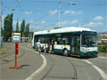 Nový trolejbus Škoda 24Tr Irisbus se skříní Citelis před jízdou z vozovny Slovany do areálu Cukrovarská 17. 6. 2006