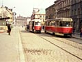 T3 č. 161 přijíždí Přemyslovou třídou k Výstavišti (v letech 1984-86
Foto: J. Kvasil