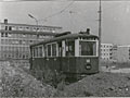 Již vyřazený vůz Trabuko č. 58 ve vozovně Slovany v roce 1964. 
Foto: sbírka M. Plzák