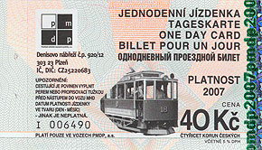 Jednodenní jízdenka 2007 zpředu