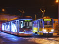 Vario LF 2/2 IN č. 362 jako Vánoční tramvaj  a KT8D5-RN2P č. 292 jako Mikulášská tramvaj 1. 12. 2018