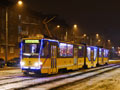 Mikulášská tramvaj KT8D5-RN2P č. 292 na Slovanské aleji krátce po vyzdobení 1. 12. 2018