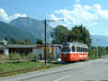 Gmundensk tramvaj s alspkou scenri v pozad 27. 7. 2003
