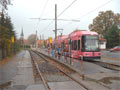 Tramvaj NGT6DD na konen mezimstsk linky . 4 v obci Weinbhla - 30. 10. 2004