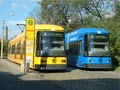 Dv ptilnkov tramvaje na konen Niedersedlitz 25. 10. 2003